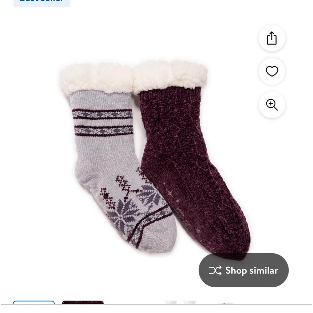 Muk Lukas Cabin Sock 2 Pair Pack New With Tags Size Small/Medium - Picture 12 of 13
